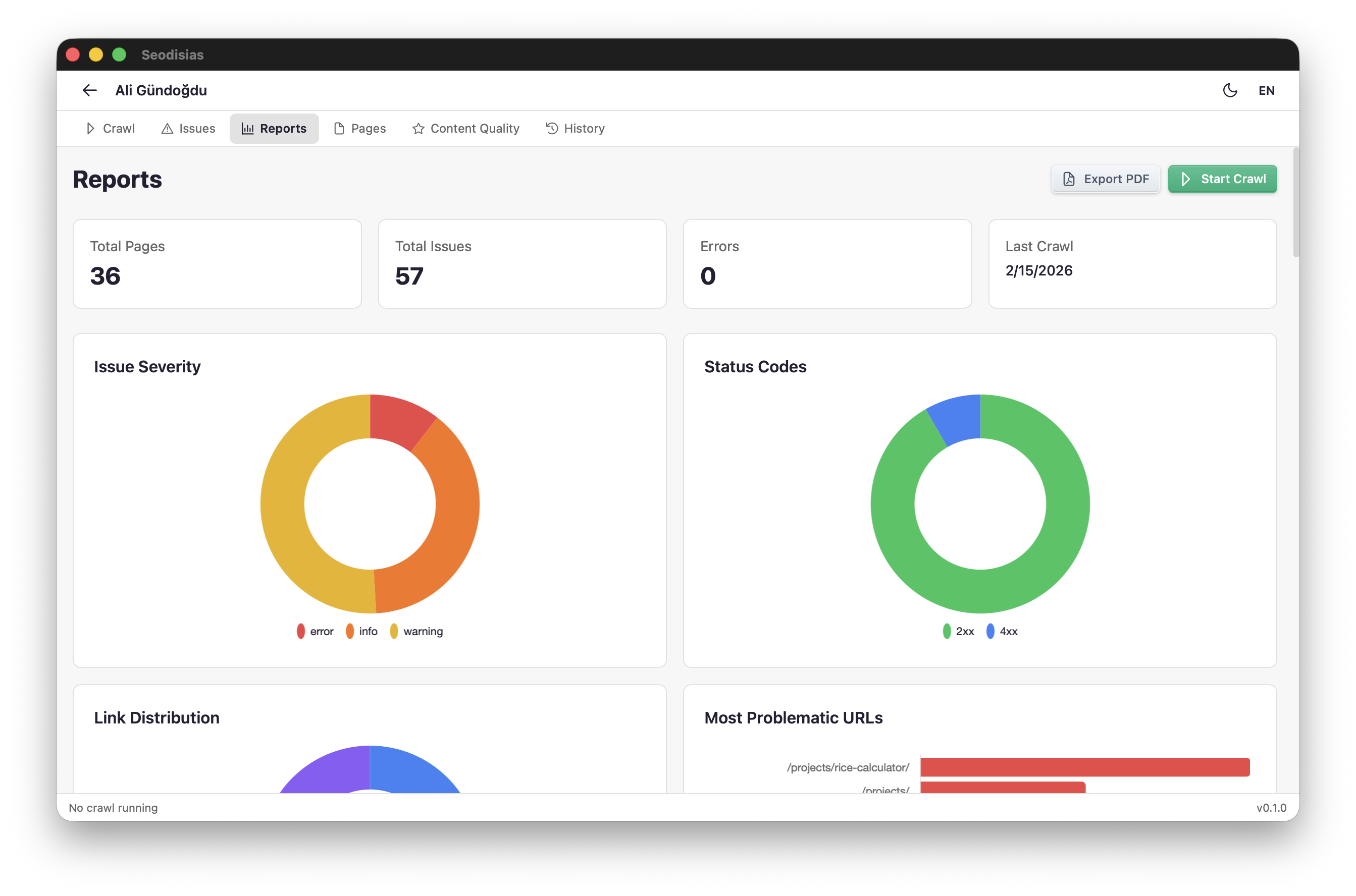 Seodisias Projects Dashboard