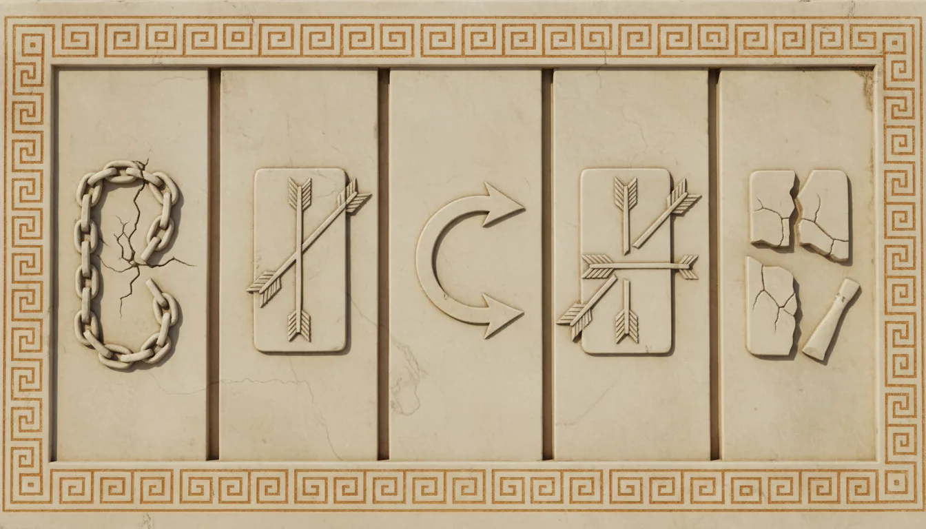 Five common canonical tag mistakes shown as a marble frieze